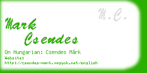 mark csendes business card