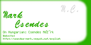 mark csendes business card